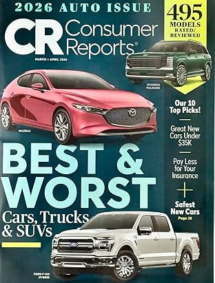 Consumer Reports – March/April 2026: Best & Worst Cars, Trucks & SUVs