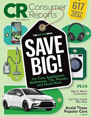 July August cover of Consumer Reports magazine