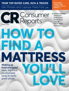 Consumer Reports magazine cover: How to Find a Mattress You'll Love
